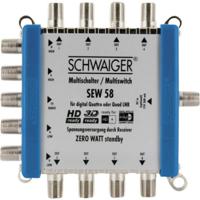 Schwaiger SEW58 531 Satelliet multiswitch Ingangen (satelliet): 5 (4 satelliet / 1 terrestrisch) Aantal gebruikers: 8 Standby-functie - thumbnail