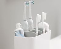 Joseph Joseph - Badkamer Tandenborstelorganiser - 12,8x8,6x17,1cm - Wit/Grijs - thumbnail