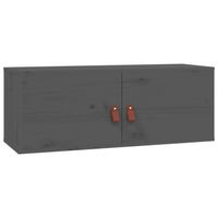 vidaXL Wandkast 80x30x30 cm massief grenenhout grijs