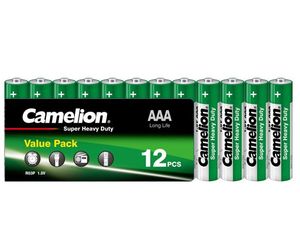 Camelion AAA batterijen zink-carbon, 12 stuks (werkplaatsverpakking)