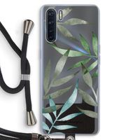 Tropical watercolor leaves: Oppo A91 Transparant Hoesje met koord