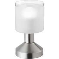 LED Tafellamp - Tafelverlichting - Trion Garlo - E14 Fitting - Rond - Mat Nikkel - Aluminium - thumbnail
