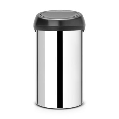 Brabantia Touch Bin Afvalemmer - 60 liter - brilliant steel/matt black 402586