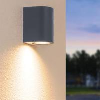 Alvin Antraciet LED Wandlamp - Downlight - excl. GU10 - Dimbaar - IP65 - Binnen en Buiten - Wandspot