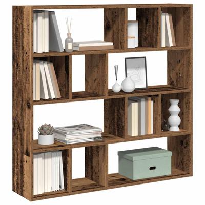 Boekenkast/kamerscherm 105x24x102 cm oud houtkleurig
