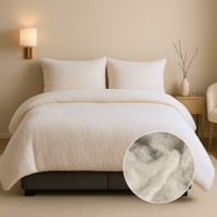 Dekbedovertrek Summer Teddy Off White Effen 140x200 Cm Verwarmend Fresh And Co - Dekbed-Discounter.nl