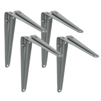 AMIG Plankdrager/planksteun van metaal - 4x - gelakt grijs - H250 x B200 mm