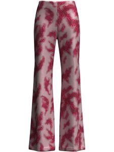 Margherita MACCAPANI pantalon évasé à imprimé graphique - Rouge