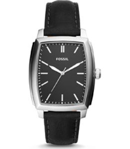 Horlogeband Fossil BQ2301 Leder Zwart 20mm