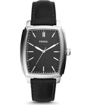Horlogeband Fossil BQ2301 Leder Zwart 20mm