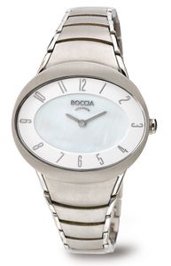 Boccia 3165-10 Horloge Titanium zilverkleurig-wit 36 mm