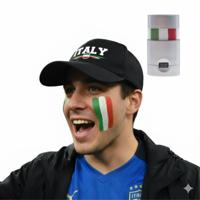 Italie supporters set - baseballcap zwart - met vlag schminkstift - volwassenen - landen Italie supporters set - baseballcap zwart - met vlag schminkstift - volwassenen - landen