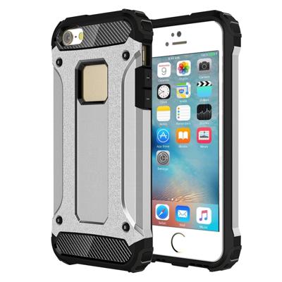 Harde Armor TPU + PC combinatie Case voor iPhone SE & 5 & 5s(Silver)