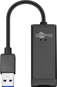 Goobay 39038 tussenstuk voor kabels USB Type-A RJ-45 Zwart