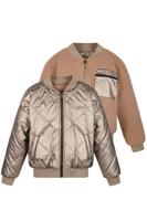 NoBell winter bomberjack meisjes - bruin - Bomber - omkeerbaar, verborgen capuchon