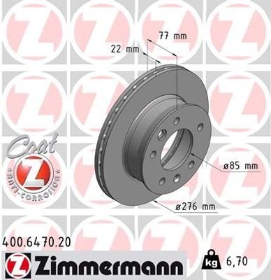 Remschijf Coat Z 400647020