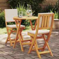 Bistroset met kussen 3 pcs Olie naturel Massief Acaciahout