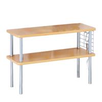 Keuken aanrecht etagiere - 2 niveaus - hout/metaal - rekje/organizer - 55 x 20 x 38 cm - beige - thumbnail