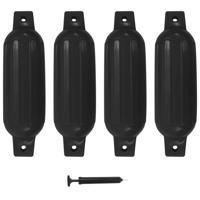 VidaXL Bootstootkussens 4 st 41x11,5 cm pvc zwart VidaXL Bootstootkussens 4 st 41x11,5 cm pvc zwart