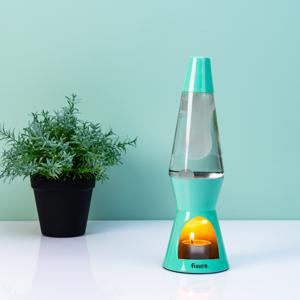 Waxinelicht Lavalamp - Mint Met Witte Lava