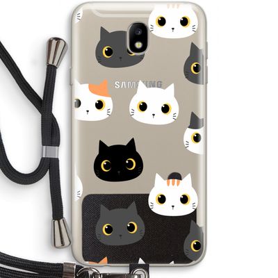 Katten: Samsung Galaxy J7 (2017) Transparant Hoesje met koord