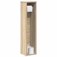 Badkamerkast met rolhouder 20,5x20x90 cm sonoma eikenkleurig