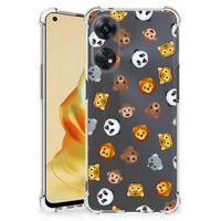 Doorzichtige Silicone Hoesje voor OPPO Reno8 T 4G Dieren Emojis