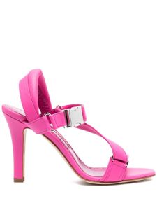 Manolo Blahnik sandales en cuir à boucle militaire 95 mm - Rose