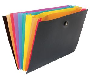 Viquel 110087 Envelope folder Polypropyleen (PP) Zwart, Blauw, Groen, Oranje, Paars, Rood, Geel