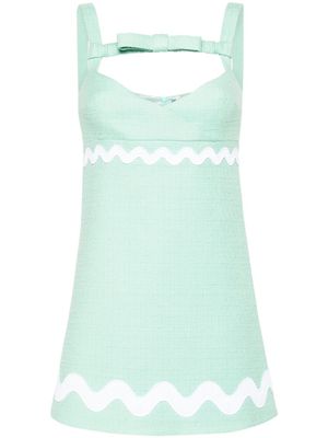 Patou robe courte en tweed - Vert