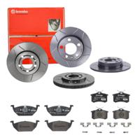 Remmenset, remschijf BREMBO, Remschijftype: Binnen geventileerd, Inbouwplaats: Achteras: , u.a. für Seat, Audi, Skoda, VW