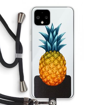 Grote ananas: Pixel 4 Transparant Hoesje met koord