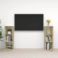 Tv-meubelen 2 st 107x35x37 cm bewerkt houtsonoma eikenkleurig