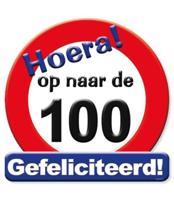 Paperdreams Huldeschild verkeersbord -op naar de 100