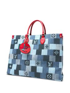 Louis Vuitton Pre-Owned sac cabas Onthego en jean - Bleu