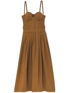 Proenza Schouler robe-bustier mi-longue plissée - Marron