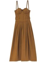 Proenza Schouler robe-bustier mi-longue plissée - Marron
