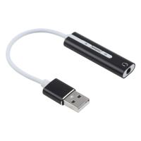 Aluminium Shell 3 5 mm Jack externe USB Sound Card HIFI magische stem 7.1 Channel Adapter vrij rijden voor Computer Desktop Speakers Headset (zwart