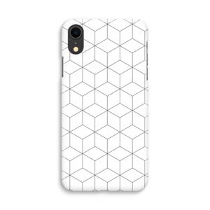 Zwart-witte kubussen: iPhone XR Volledig Geprint Hoesje