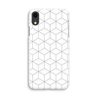 Zwart-witte kubussen: iPhone XR Volledig Geprint Hoesje