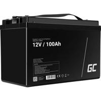Green Cell Loodaccu 12 V 100 Ah Loodvlies (AGM) (b x h x d) 330 x 224 x 171 mm M6-schroefaansluiting Cyclusbestendig, Onderhoudsvrij