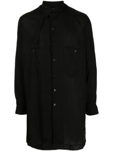 Yohji Yamamoto chemise à col asymétrique - Noir