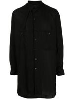 Yohji Yamamoto chemise à col asymétrique - Noir - thumbnail