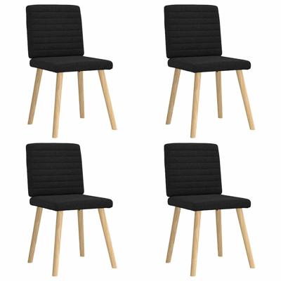 Eetkamerstoelen 4 st stof zwart
