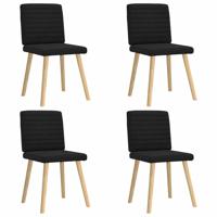 Eetkamerstoelen 4 st stof zwart