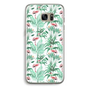 Flamingo bladeren: Samsung Galaxy S7 Edge Transparant Hoesje