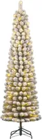 Black Box Trees Charlton Pilar verlichte kerstboom besneeuwd groen 185cm - 120 lampjes - thumbnail