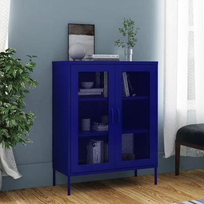 Opbergkast 80x35x101,5 cm staal marineblauw