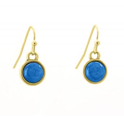 Qoss Hang Oorbellen Marie Kort Blauw | Goud