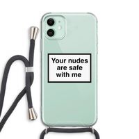 Safe with me: iPhone 11 Transparant Hoesje met koord